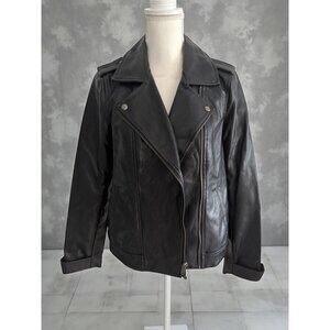 OLD NAVY Vegan Leather Black Jacket Size Medium